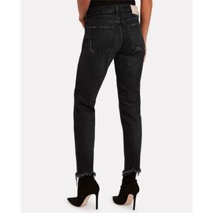 Moussy Vintage Staley Raw Hem Tapered Fit Jeans